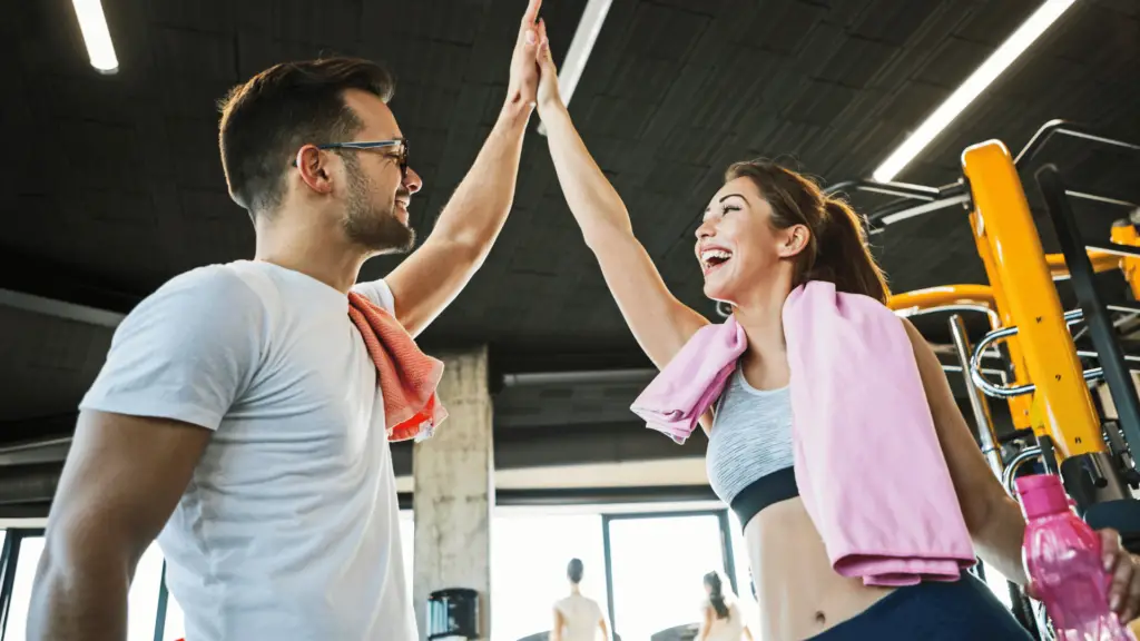 Couple during workout