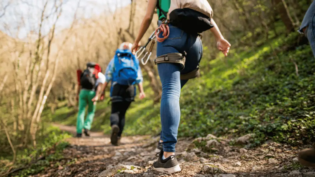 A group of people doing a hike