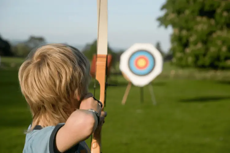 Boy doing archery