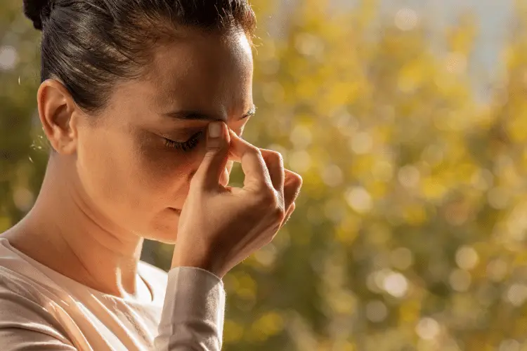 Woman having a headache