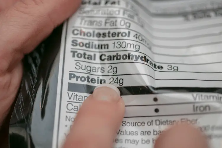 Nutrition label