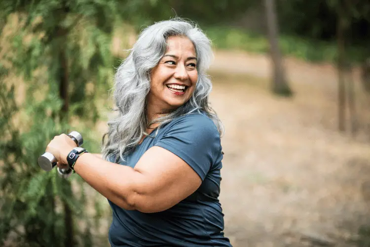 an old woman working out outdoor 