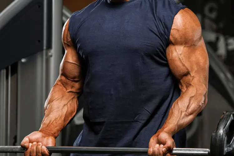 a man appearing his muscles during working out