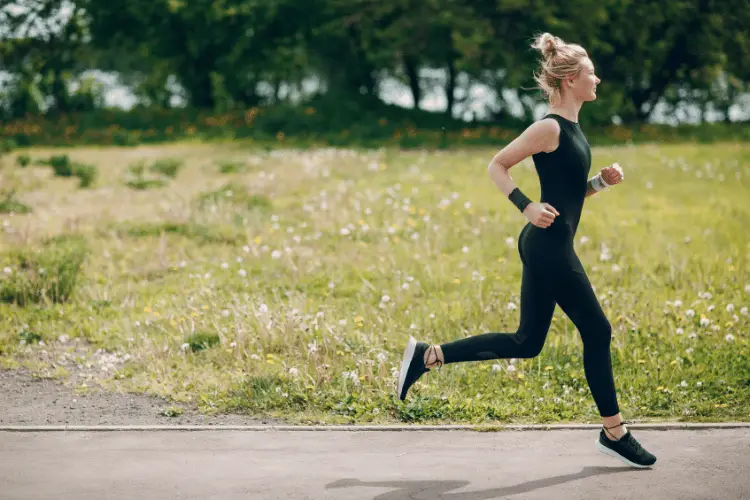 A woman running 